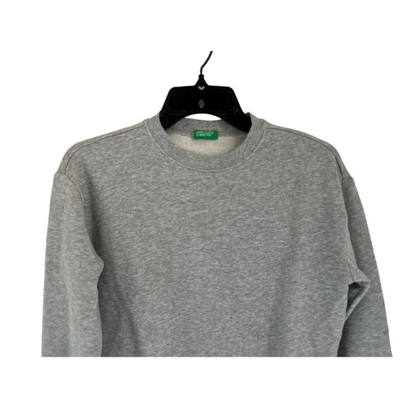 Benetton Glam Rock Sweatshirt Cotton Gray Crewneck Size Small - Picture 7 of 8